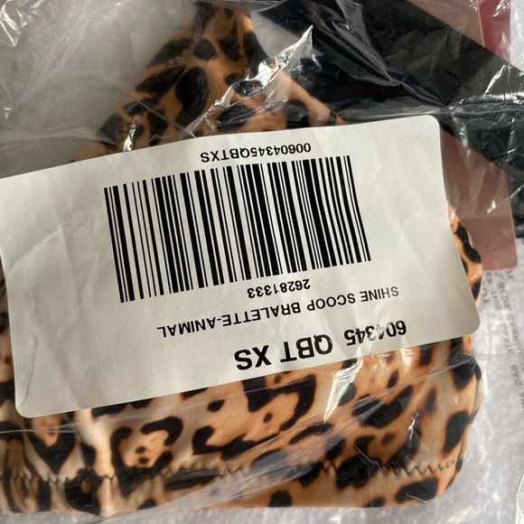 VICTORIA'S SECRET Natural Leopard Shine Strap Scoop Top Brazilian Panty Bikini - Picture 6 of 9